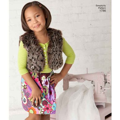 S1786 Learn to Sew Child's & Girls'  Vests and Skirt