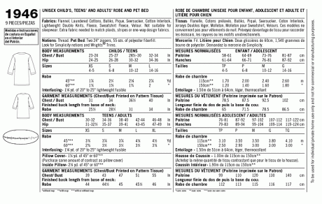 S1946 Learn to Sew Child's Teen's & Adults' Robe