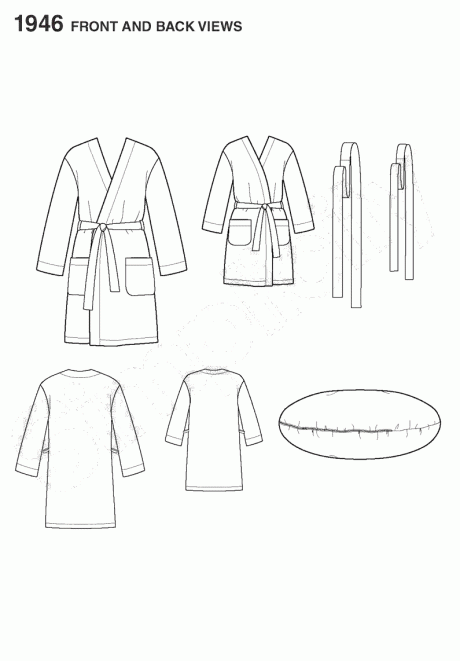 S1946 Learn to Sew Child's Teen's & Adults' Robe