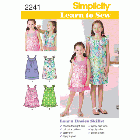 S2241 Learn to Sew Child's & Girl's Dresses