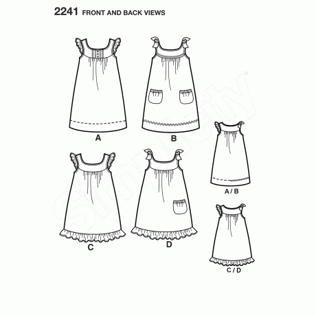 S2241 Learn to Sew Child's & Girl's Dresses