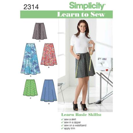 S2314 Learn to sew Women's Skirts