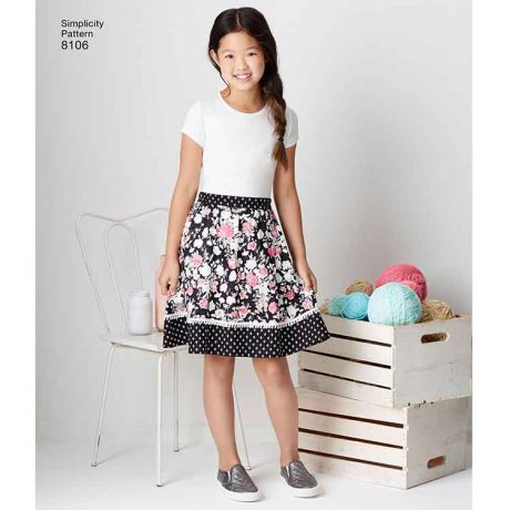 S8106 Learn To Sew Skirts for Girls and Girls Plus