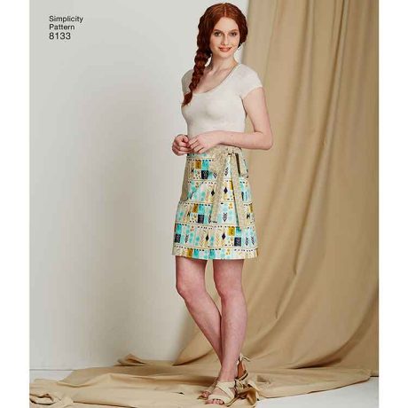 S8133 Women's Learn to Sew Wrap Skirts