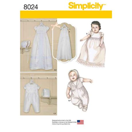 S8024 Babies' Christening Sets with Bonnets
