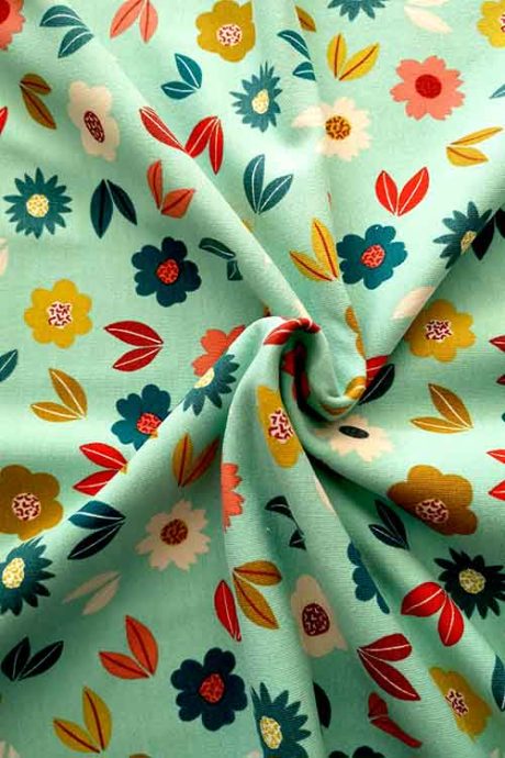 Floral French Terry (Mint)