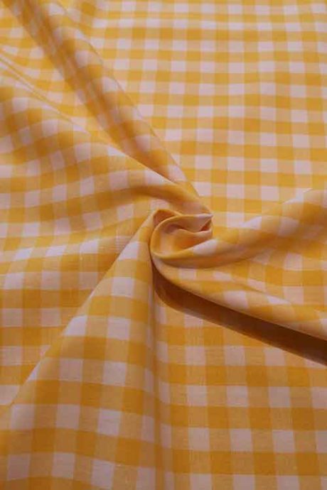 Yarn-dyed 100% cotton gingham, yellow