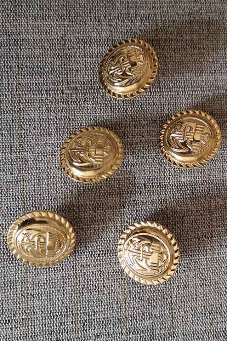 Brass anchor blazer buttons (23mm)