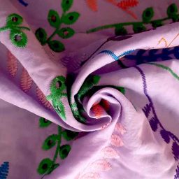 Embroidered cotton voile (lilac)
