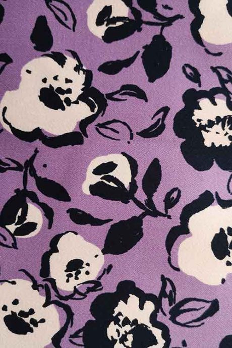 Stretch cotton floral print (lavender)