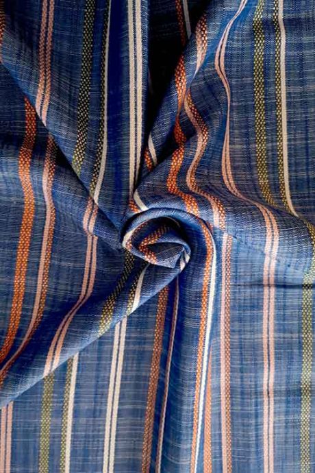 Soft woven multi-stripe viscose (blue)