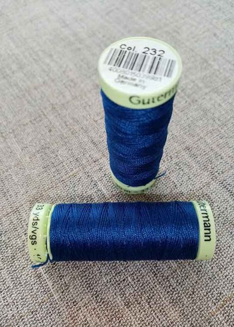 Gutermann Top Stitch thread, Col. 232 (blue)