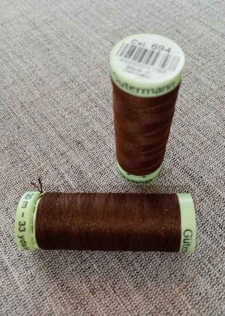 Gutermann Top Stitch thread, Col. 694 (brown)