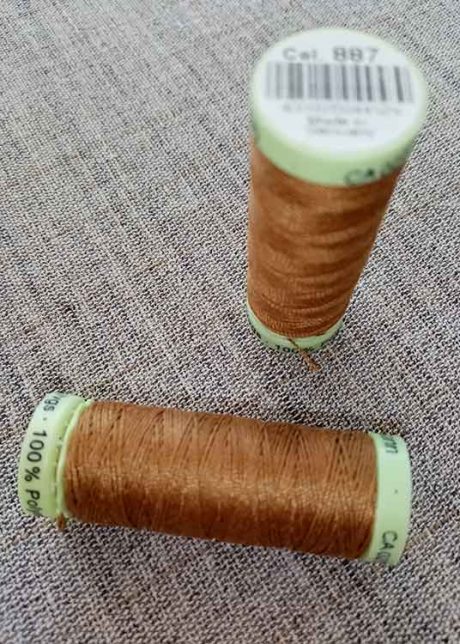 Gutermann Top Stitch thread, Col. 887 (light brown)