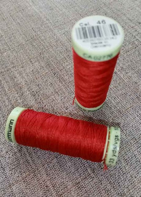 Gutermann Top Stitch thread, Col. 46 (red)
