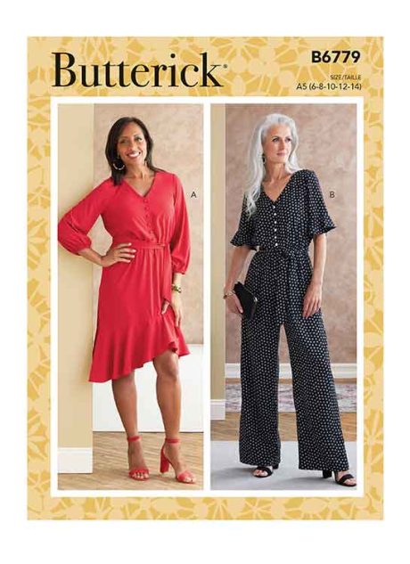 Butterick B6779 Misses' Dress, Jumpsuit & Sash