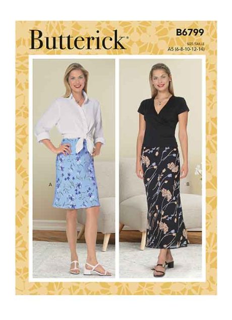 Butterick B6799 Misses' & Misses' Petite Bias A-Line Skirt