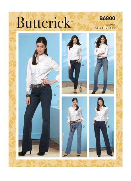 Butterick B6800 Misses' Four-Pocket Jeans & Trousers