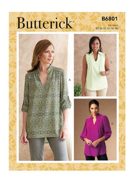 Butterick B6801 Misses' & Women's Tucked Or Gathered Top