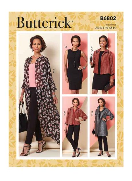 Butterick B6802 Misses' Jacket, Dress & Pants