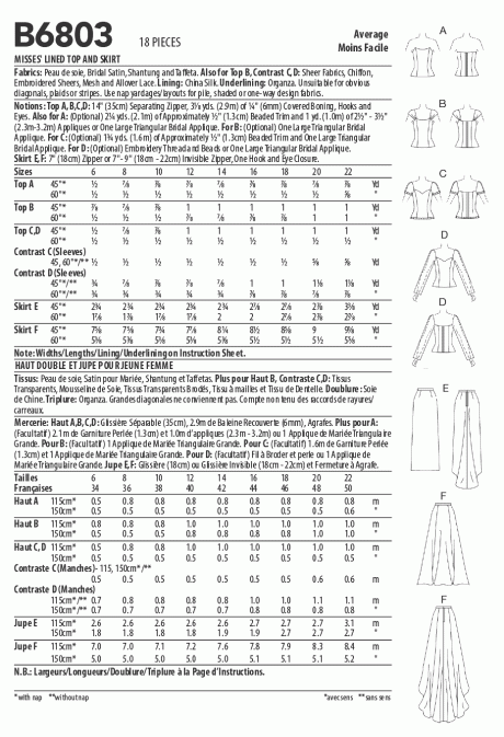 B6803 Misses' Formal Tops & Skirts With Train - Image 5