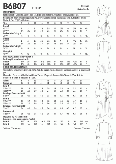 Butterick B6807 Misses' Dress