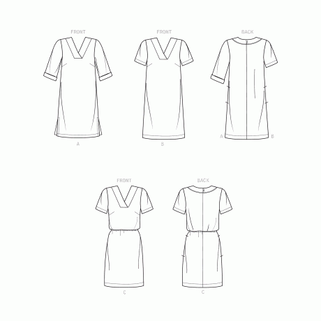 Simplicity Sewing Pattern S9262 Misses' V-neckline Shift Dresses