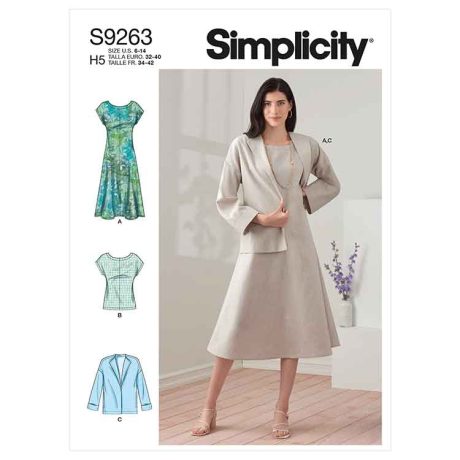 Simplicity Sewing Pattern S9263 Misses' Dress, Jacket & Top