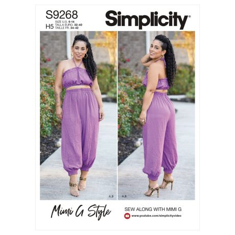 S9268 Misses' Bra Top & Gathered Pants (Sizes 16-24)