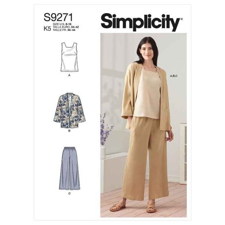 Simplicity Sewing Pattern S9271 Misses' Jacket, Top & Pants