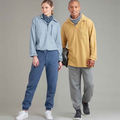Simplicity Sewing Pattern S9278 Unisex Tops In Two Lengths, Pants & Neckpiece