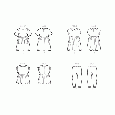 Simplicity Sewing Pattern S9280 Children's Dresses, Top & Leggings