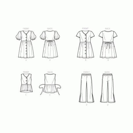 Simplicity Sewing Pattern S9281 Girls' Dresses, Top & Pants