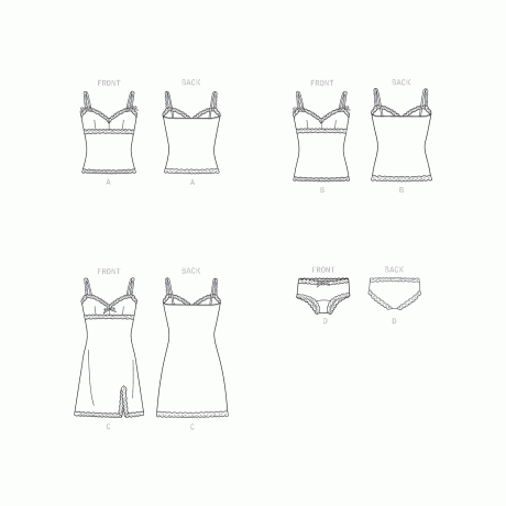 Simplicity Sewing Pattern S9285 Misses' Camisoles, Slip & Panties