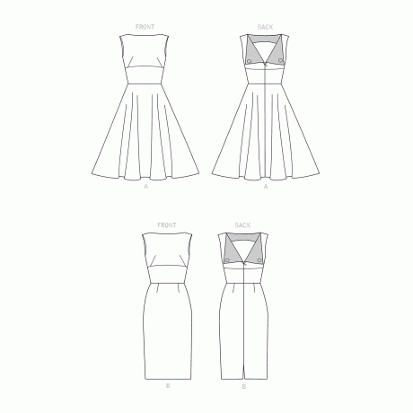 Simplicity Sewing Pattern S9286 Misses' Fold-back Facing Dresses