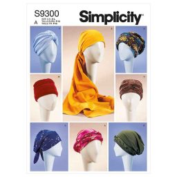 Simplicity Sewing Pattern S9300 Misses' Turbans, Headwraps & Hats