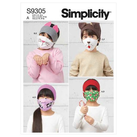 Simplicity Sewing Pattern S9305 Children's Headbands, Hat & Face Coverings
