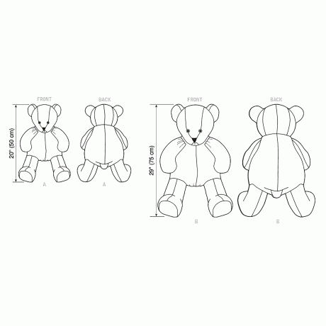 Simplicity Sewing Pattern S9307 Plush Bears in Two Sizes