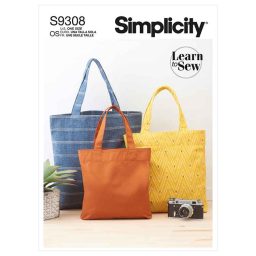 Simplicity Sewing Pattern S9308 Tote Bags in Three Sizes