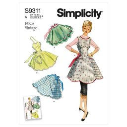 Simplicity Sewing Pattern S9311 Misses' Vintage Aprons