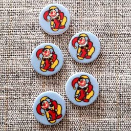 Children's clown buttons (15mm)