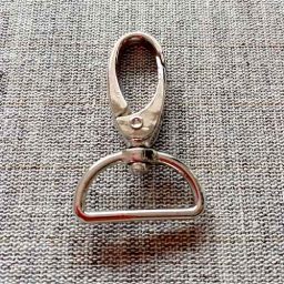 Metal snap hook, nickel (25mm)