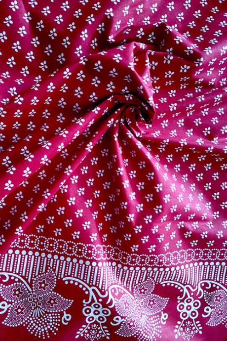 100% cotton print, Border Folkstyle (red)
