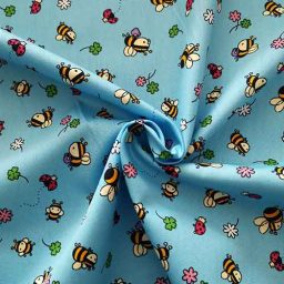 Rose & Hubble 100% cotton poplin print ('Bee & Ladybird')