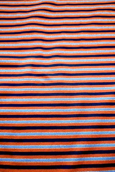 Cotton Spandex Jersey Print ('Seaside Stripes')
