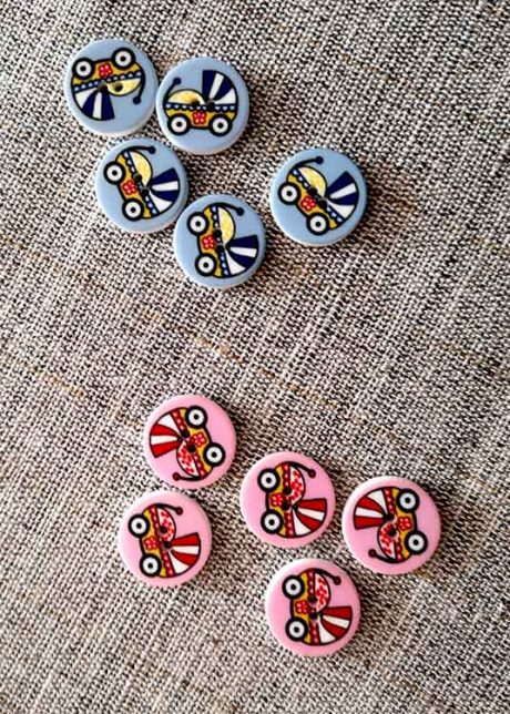 Children's stroller/pram buttons (15mm)