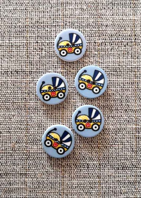 Children's stroller/pram buttons (15mm)