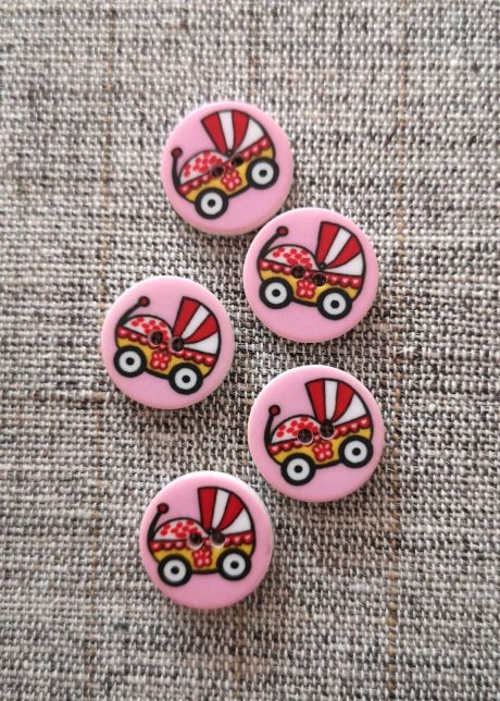 Children's stroller/pram buttons (15mm)