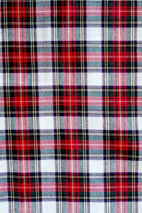 100% brushed cotton check 'Dress Stewart', white/red tartan - Image 2