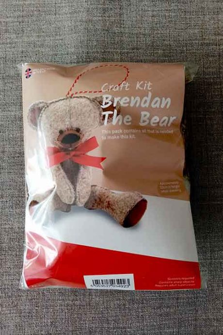 "Brendon Bear" felt Christmas tree decoration kit